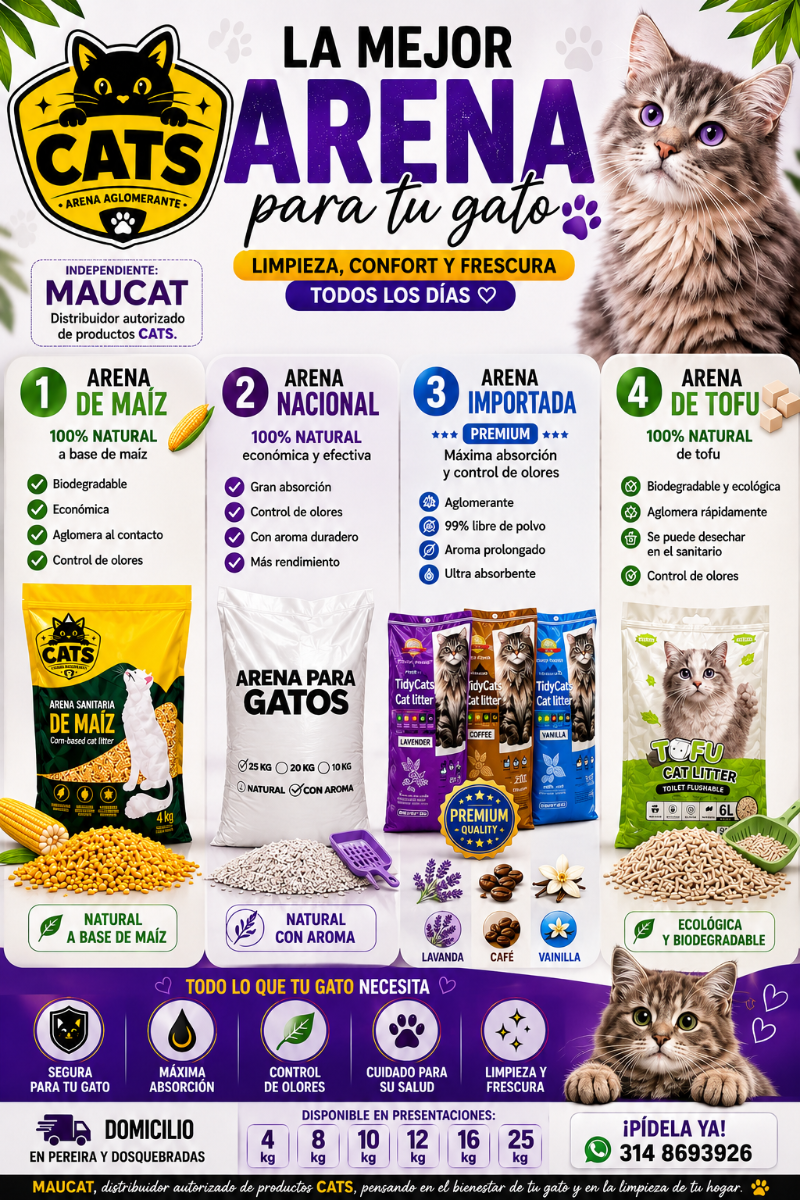 Arena Sanitaria para gatos Pereira